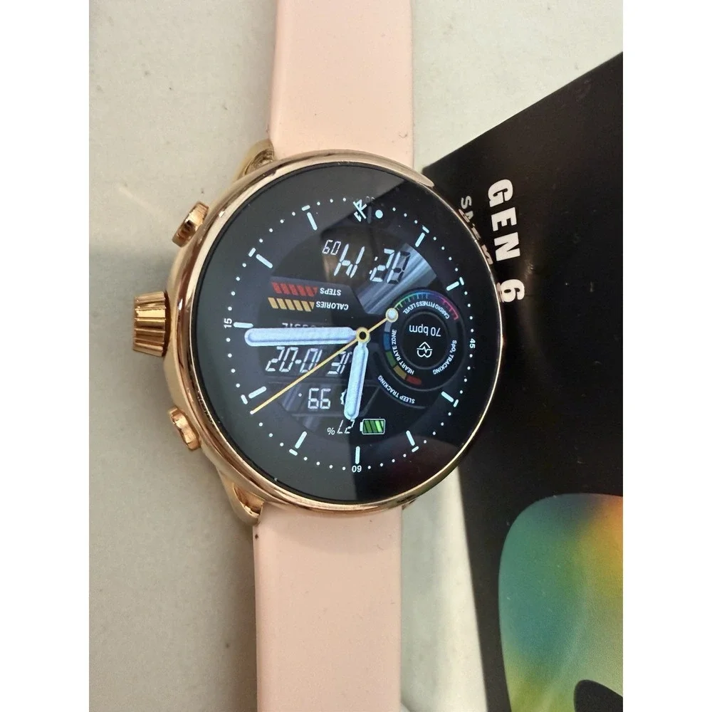 Fossil Gen 6 Smartwatch FTW4071 Rose Gold Pink 42mm Women Wear OS GPS Excellent
